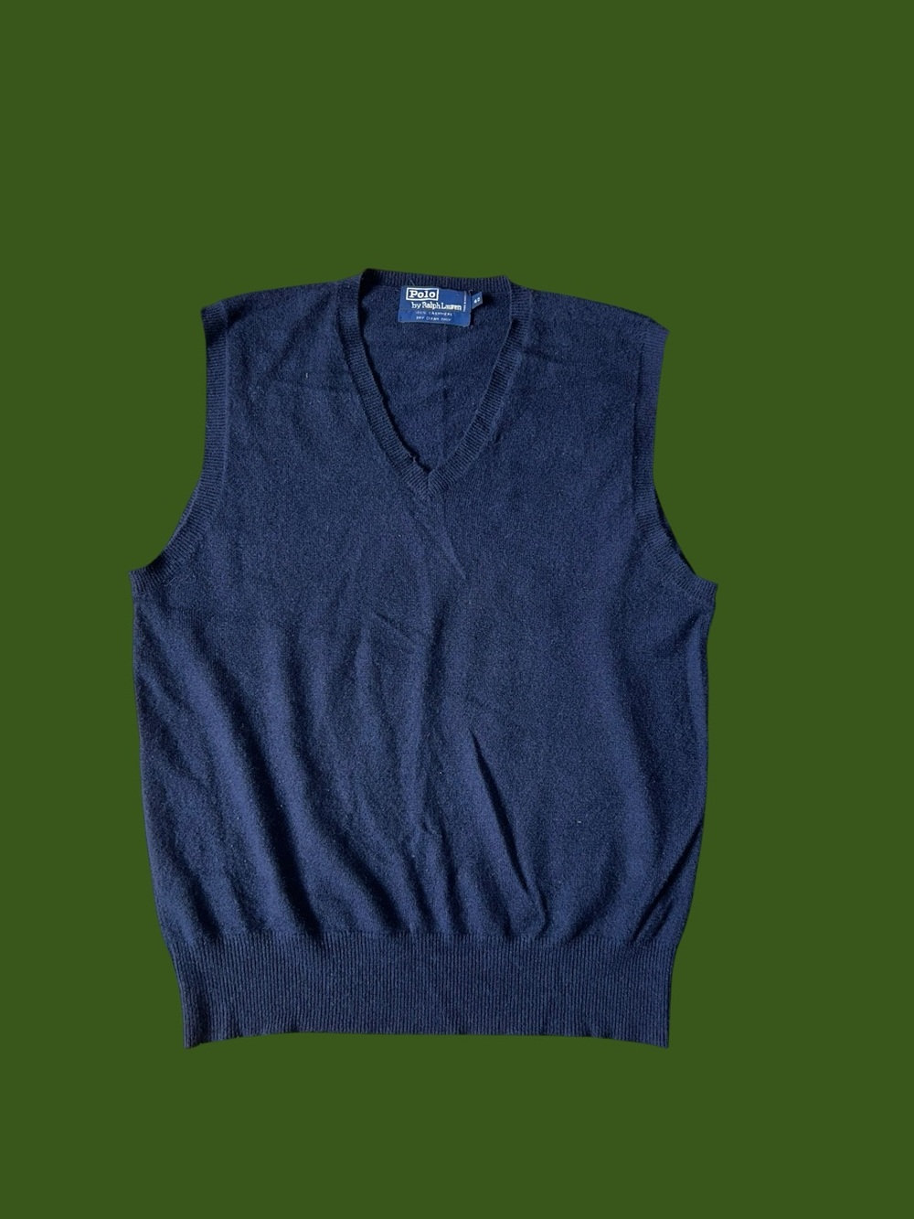 Vintage Polo Ralph Lauren Navy Cashmere Sweater Vest Size 40 Hong Kong